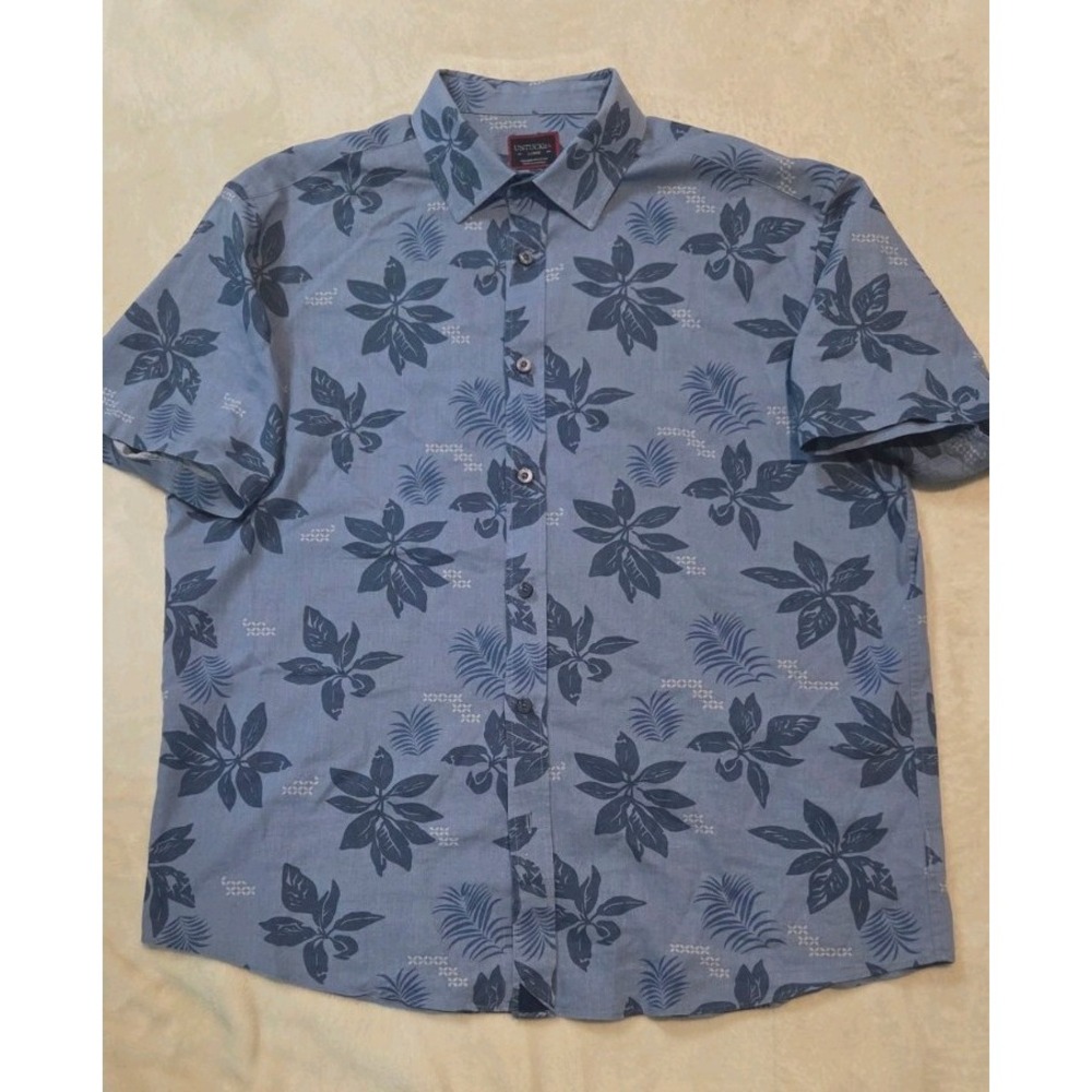 UNTUCKit Men's BAIRRADA FLORAL LINEN BLEND HAWAIIAN PREPPY CLASSICCORE LARGE